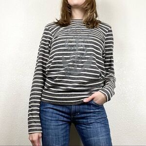 Obey Grey Anchor & Snake Striped Sweatshirt